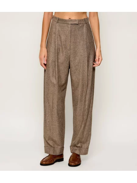 BOSS BLACK Pantaloni Tornara | Relaxed fit cu adaos de lână negru
