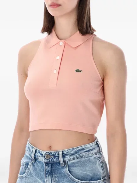 Αμάνικο polo Lacoste ροζ