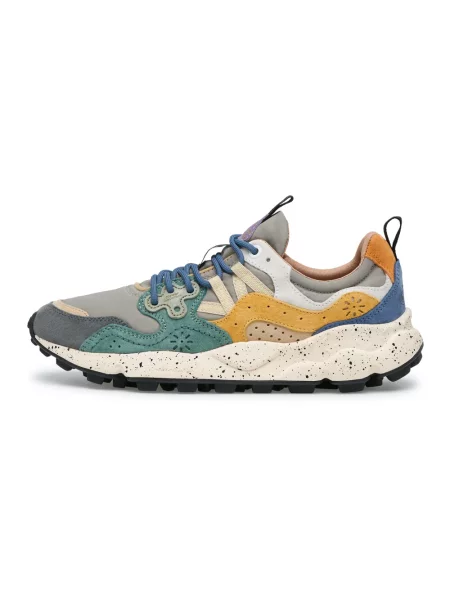 Sneakersy Flower Mountain skórzane w kwiatki szare