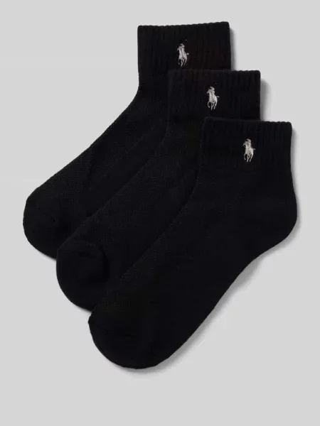 Skarpety z wyhaftowanym logo w zestawie 3 szt. Polo Ralph Lauren czarne
