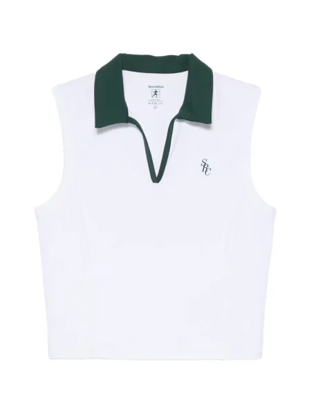 Top Sporty & Rich fără mâneci cu imagine alb