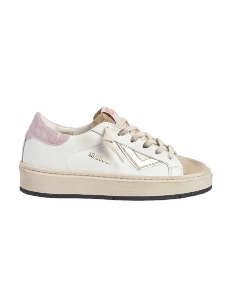Sneakersy 4b12 skórzane białe