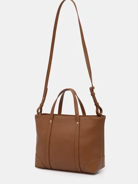 Műbőr shopper táska Armani Exchange barna