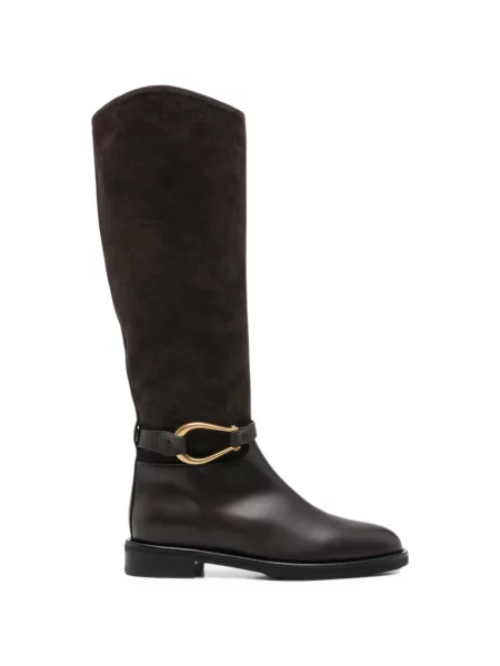 Botine Roberto Festa din piele de căprioară cu cataramă cu bretele maro