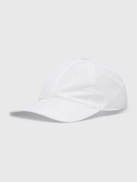 Шапка Lacoste бяло с изчистен дизайн