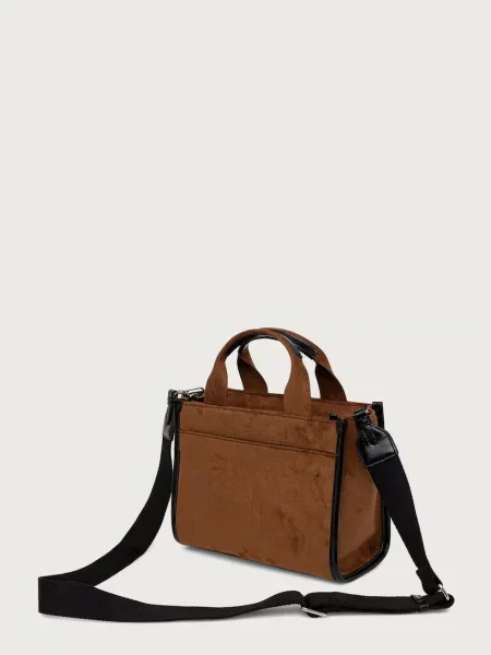 DKNY klasična torbica iz imitacije semiša rjava