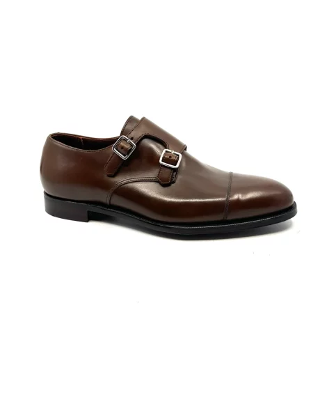Półbuty Crockett & Jones skórzane na sprzączkę brązowe