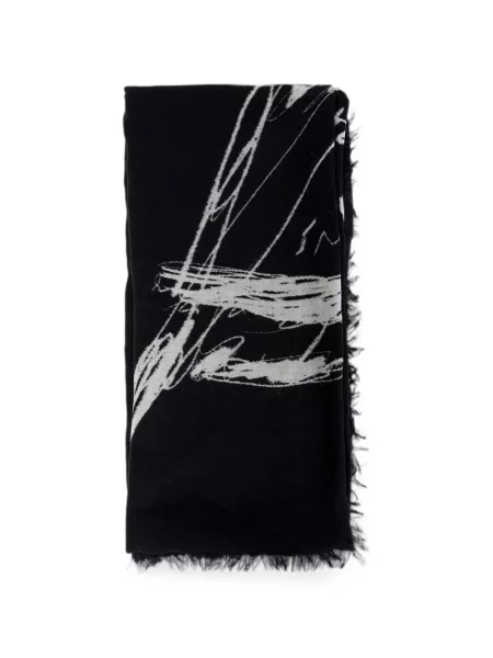 Fular Ann Demeulemeester cu imagine negru