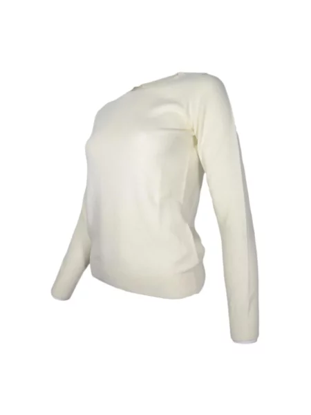 Sweter Cashmere Company z kaszmiru z okrągłym dekoltem biały