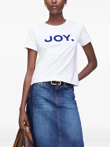 Tricou Marc Jacobs de catifea cu autograf alb