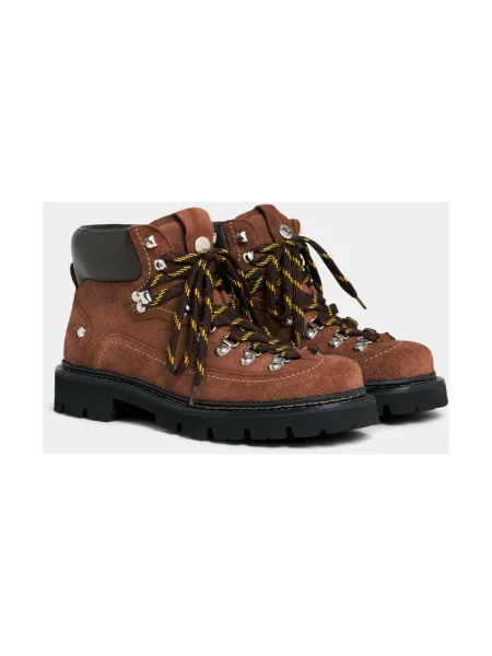 Botki Dsquared2 skórzane brązowe