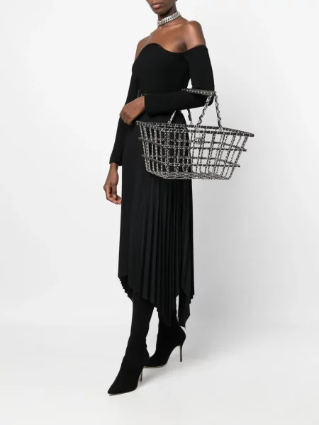 Velká shopper kabelka Chanel Pre-owned stříbrná