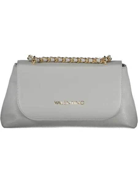 Lniana torebka na łańcuszku Valentino Bags szara