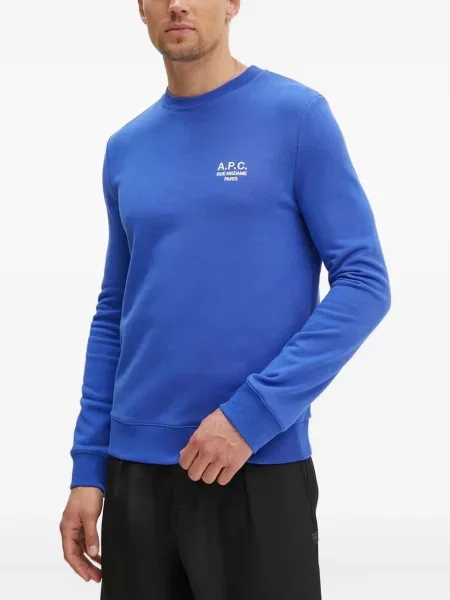 Hanorac crewneck A.p.c. cu broderie albastru