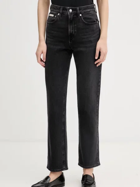 Calvin Klein Jeans kavbojke straight kroja črna