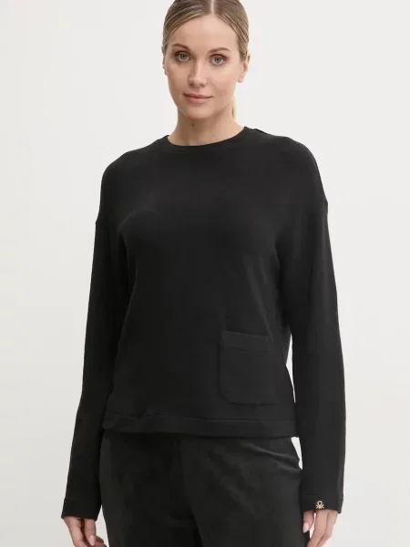 Горнище на пижама с дълги ръкави United Colors of Benetton черно