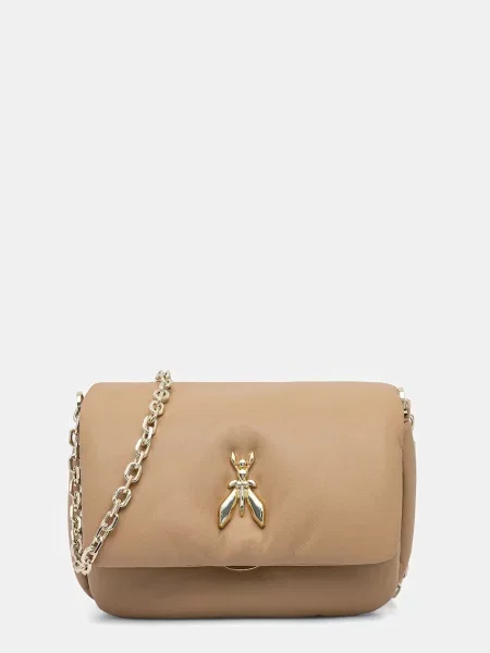 Кожена чанта Patrizia Pepe бежово