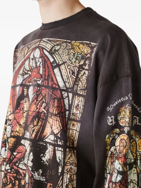 Tricou Untitled Artworks cu imagine lung negru
