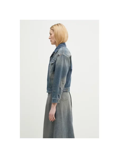 Maison Margiela kurtka jeansowa przejściowa oversize niebieski
