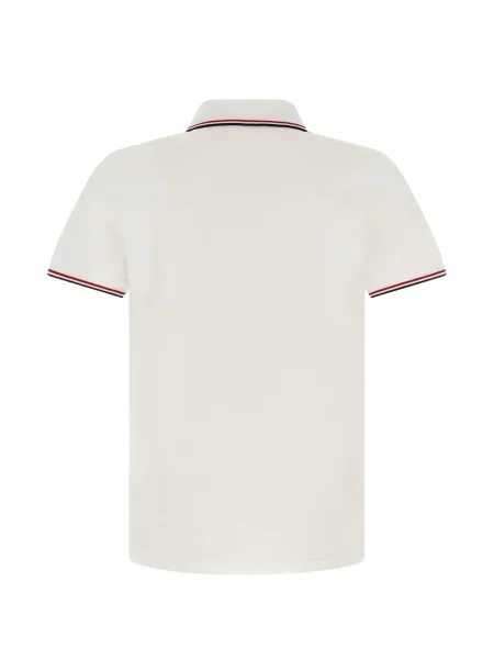 Tricou polo Moncler cu autograf alb