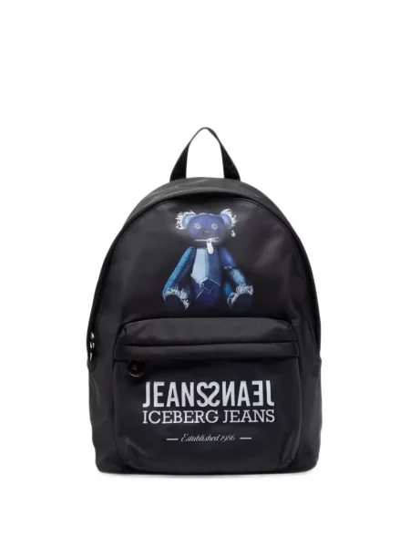 Ursuleț de pluș rucsac Iceberg cu imagine negru