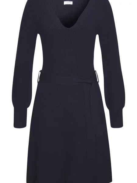 LASCANA Rochie tricotat marin albastru