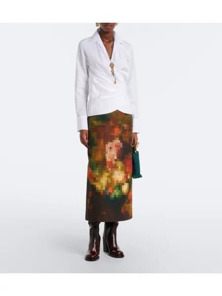 Cămașă Dries Van Noten din poplin plic alb