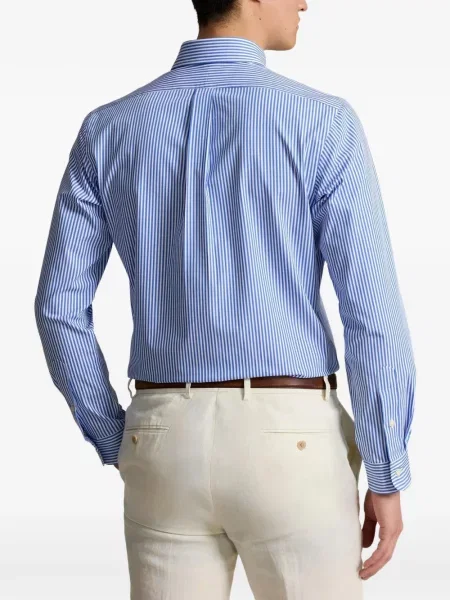 Λινό ριγέ polo Polo Ralph Lauren με κέντημα πράσινο