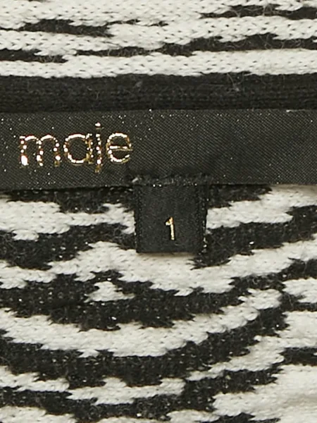 Top Maje tricotate cu imagine cu model zebră negru