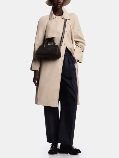 Тренч Emporio Armani поліестер/бавовна бежевий