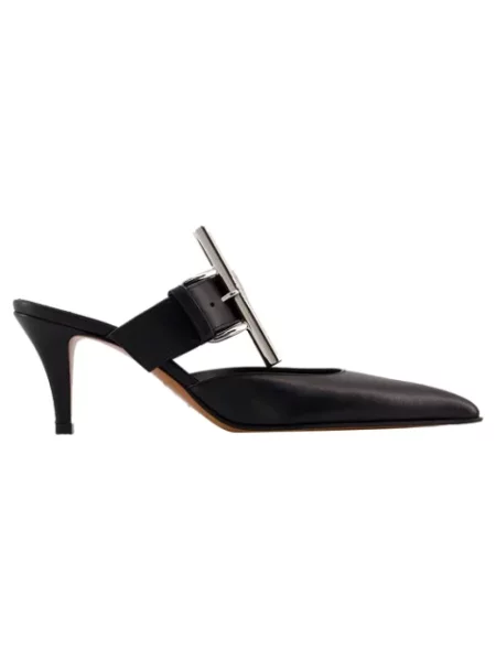 Klapki Alexander Mcqueen skórzane czarne