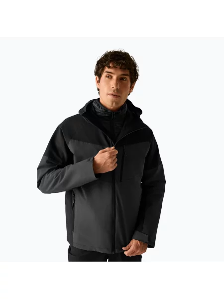 Geacă pentru bărbați Regatta Wentwood ash/black negru