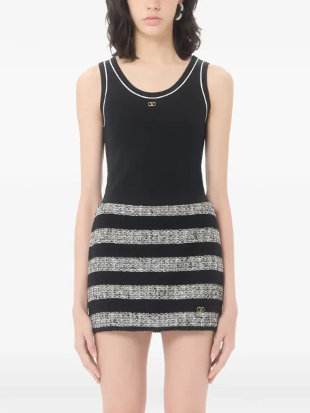 Top Valentino Garavani din jerseu negru