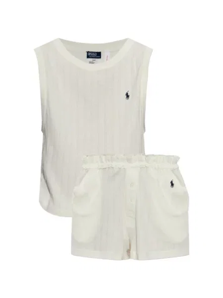 Tricou polo Polo Ralph Lauren cu broderie din dantelă în carouri albastru