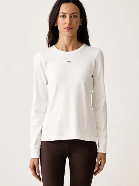 Tricou cu mânecă lungă Dkny bej