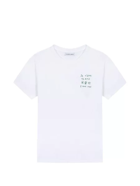Tricou Maison Labiche cu broderie alb