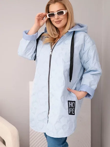 Geacă Kesi Włoski cu glugă albastru