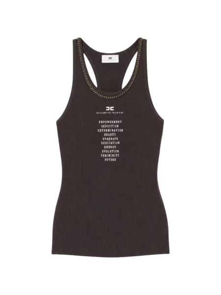 Top Elisabetta Franchi tricotate maro