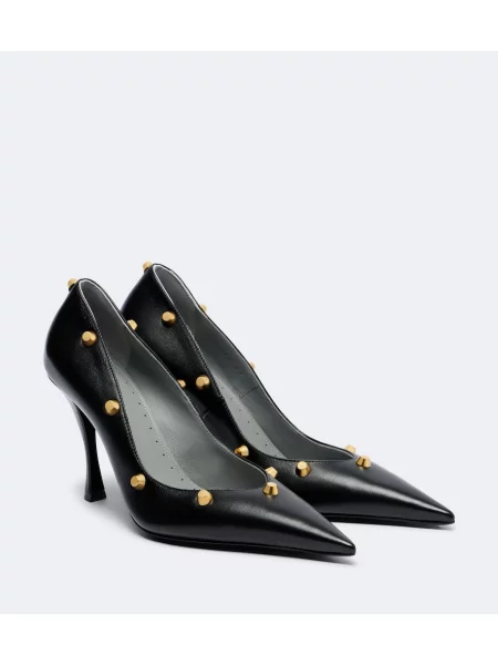 Pantofi cu toc Balenciaga din piele cu tepi negru
