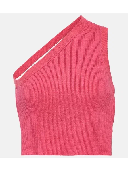 Cropp top Jacquemus cu un umăr gol roz