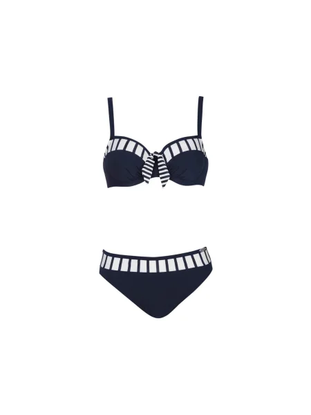 SUNFLAIR Costum de baie două piese bleumarin alb