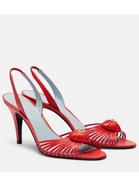 Sandale Valentino Garavani din piele slingback roșu