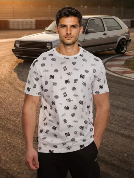 Sinsay koszulka ze wzorem biały