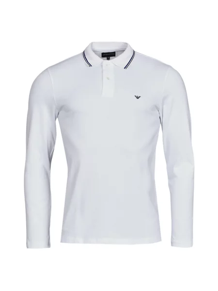 Polo majica Emporio Armani z dolgimi rokavi bela