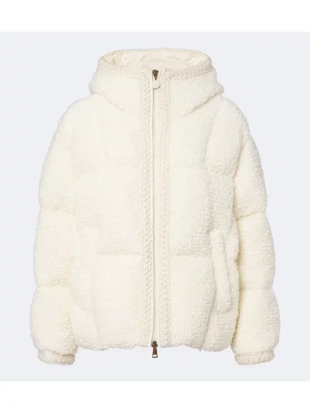 Geacă cu puf Moncler de lână alb