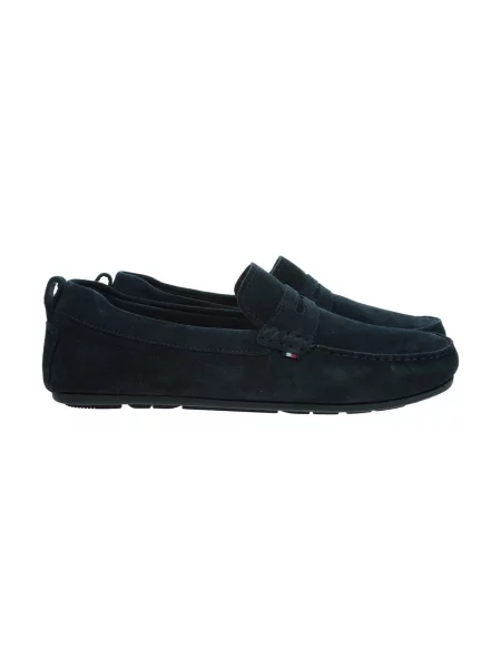 Tommy Hilfiger Mocasini DRIVER | piele întoarsă albastru