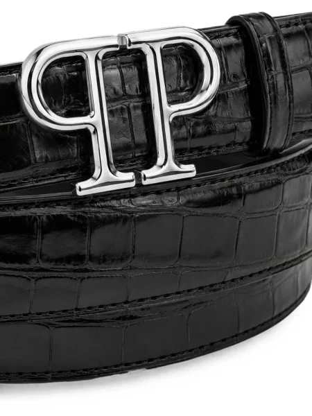 Cu centură curea Philipp Plein din piele negru