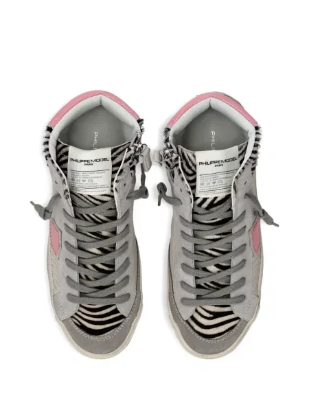 Sneakersy Philippe Model Paris skórzane z nadrukiem w zebrę szare