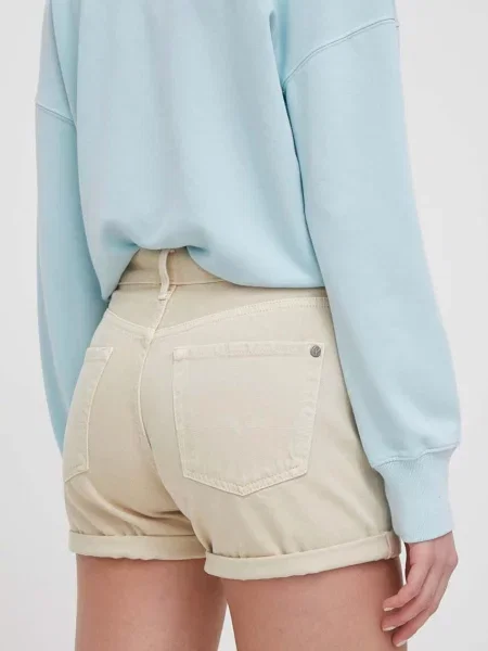 Короткие джинсовые шорты Pepe Jeans бежевые