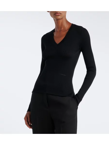 Top Fendi de lână negru